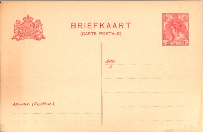 Netherlands Higgins & Gage 70 Unused.