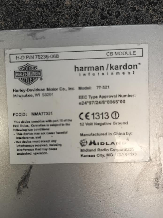 Harley Davidson CB Radio Control Module 76236-06B