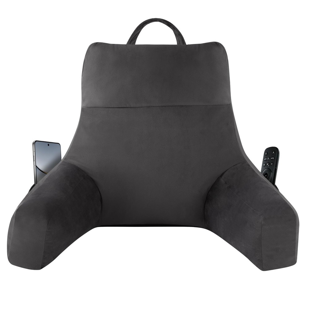 IPYNBAP Back Pillow for Bed Sitting up, Reading Small(18inch), Grey