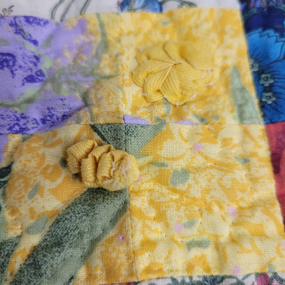 Handcrafted Quilted Table Runner Topper Floral Patchwork Spring Summer 1996