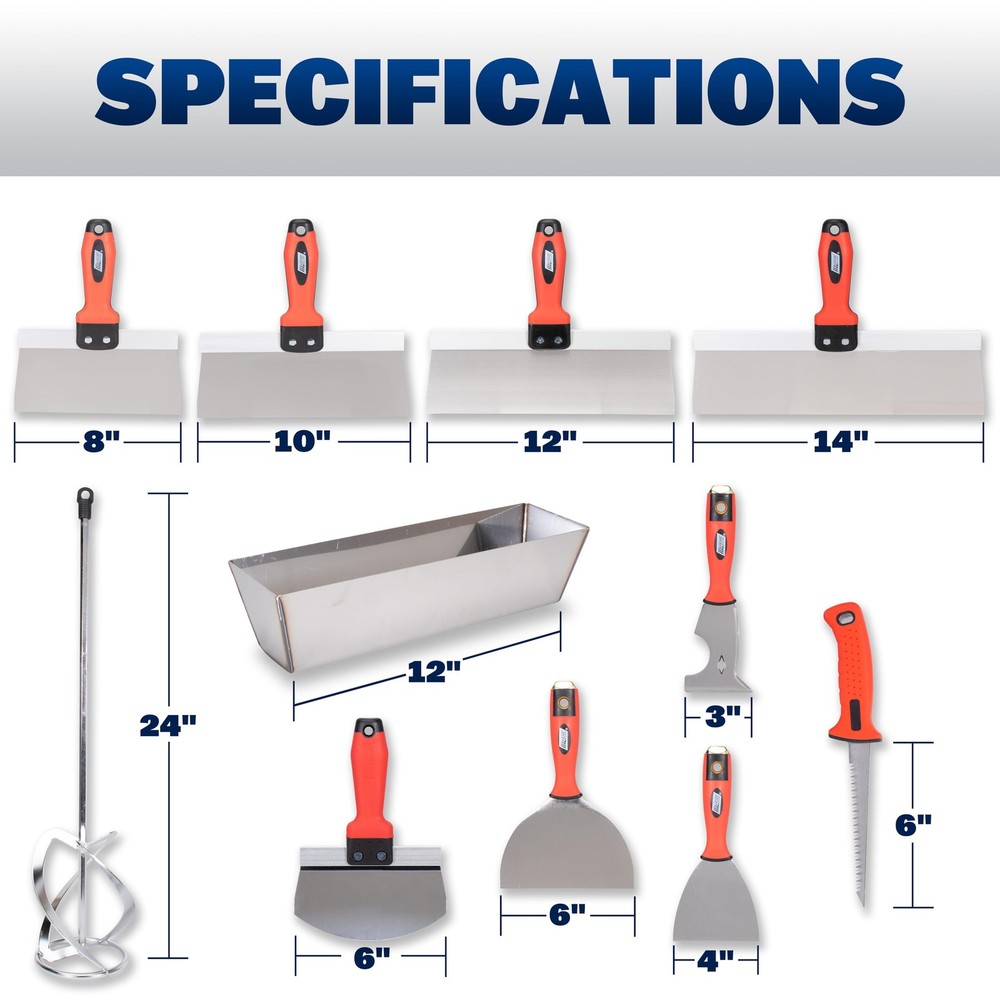 WAL-BOARD TOOLS Deluxe Drywall Finishing Tool Kit, Mud Pan, MultiTool, Taping...