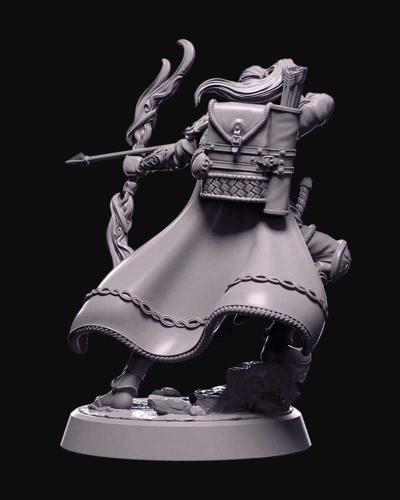 DnD Elduin Elven Archer Mini 32mm Scale TTRPG