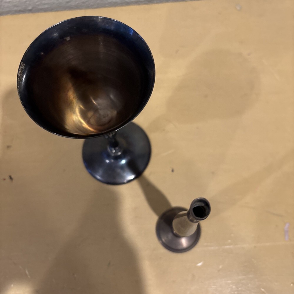 Silver plated Wine Goblet And Bud Vase