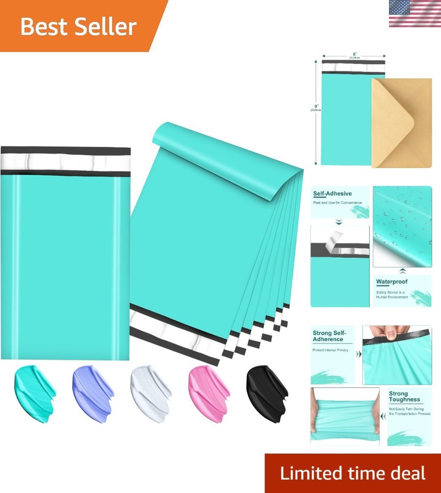 Stylish 120 Pack 6x9 Teal Poly Mailers - Perfect for E-Commerce Shipping Needs