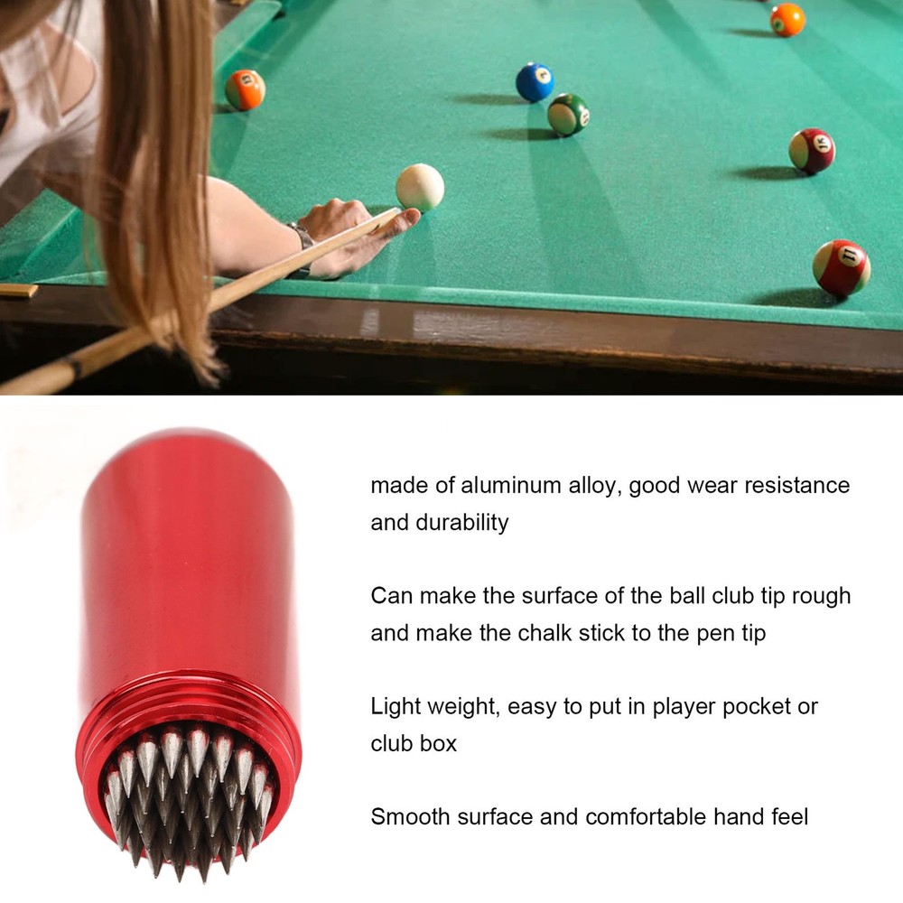 § Red Snooker Pool Cue Tip Shaper Billiards Pool Cue Stick Tip Tool Pick