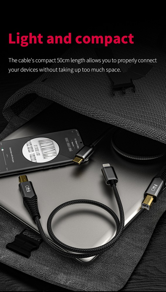 FiiO USB TYPE-B TO USB C TYPE C/LIGHTNING ADAPTER CABLE LD-TC1/LD-LT1