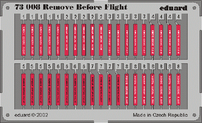 eduard 73008 x 1/72 Remove Before Flight Tags