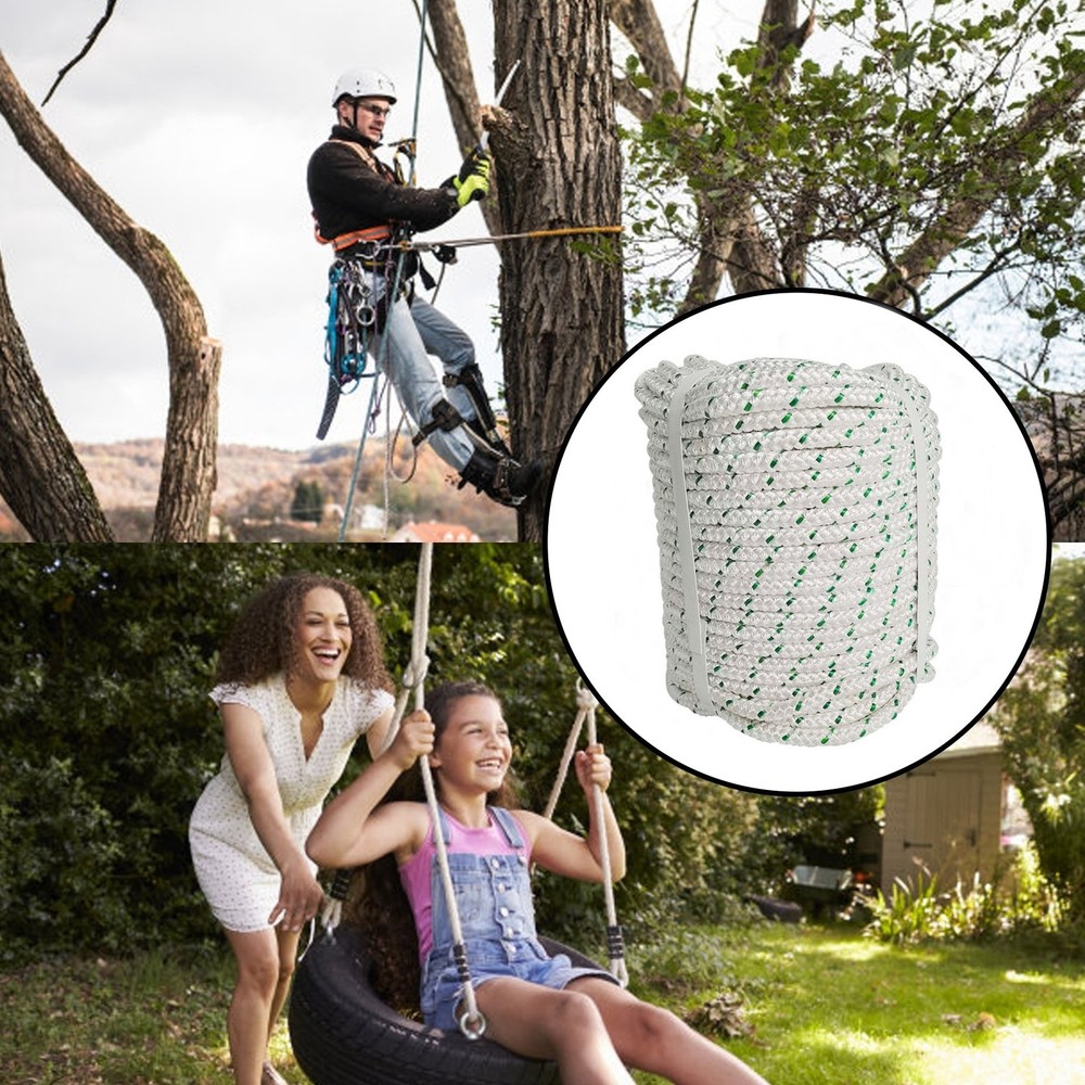 Bull Rope 3/8" × 100' 1544Lbs Breaking Strength Double Braid Polyester Ropes