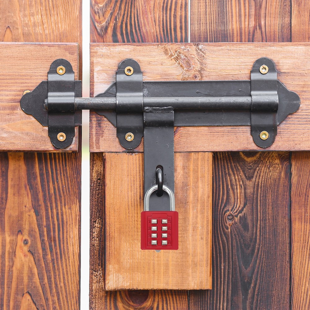 Push Button Combination Padlock 8-Digit 4-Position Lock Red