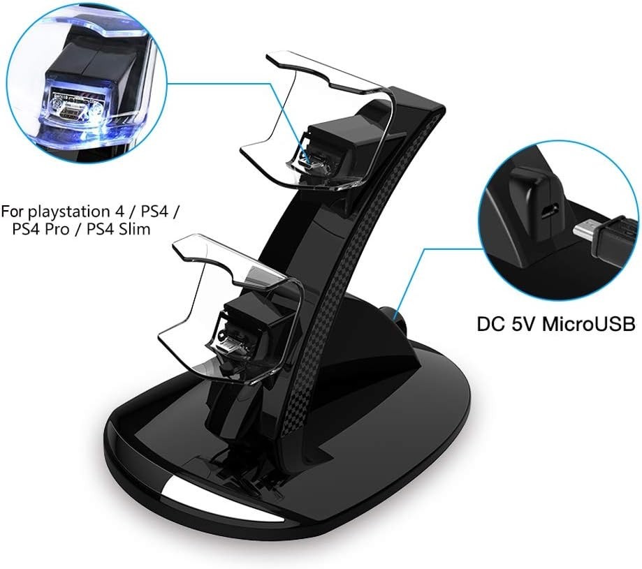 PS4 Charging Station with Short Circuit Protection - Charge Two Controllers Fast