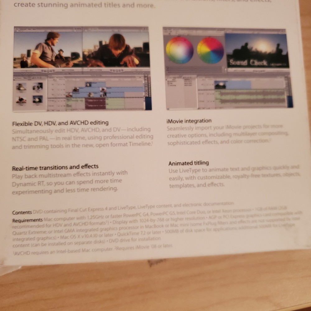 Apple Final Cut Express 4 Retail Full Version for Mac MB278Z/A