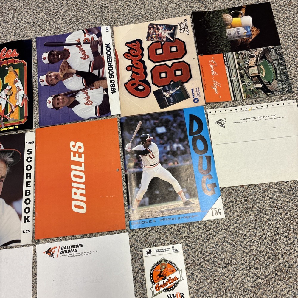 baltimore orioles 1979-1986 Program & Yearbook Lot