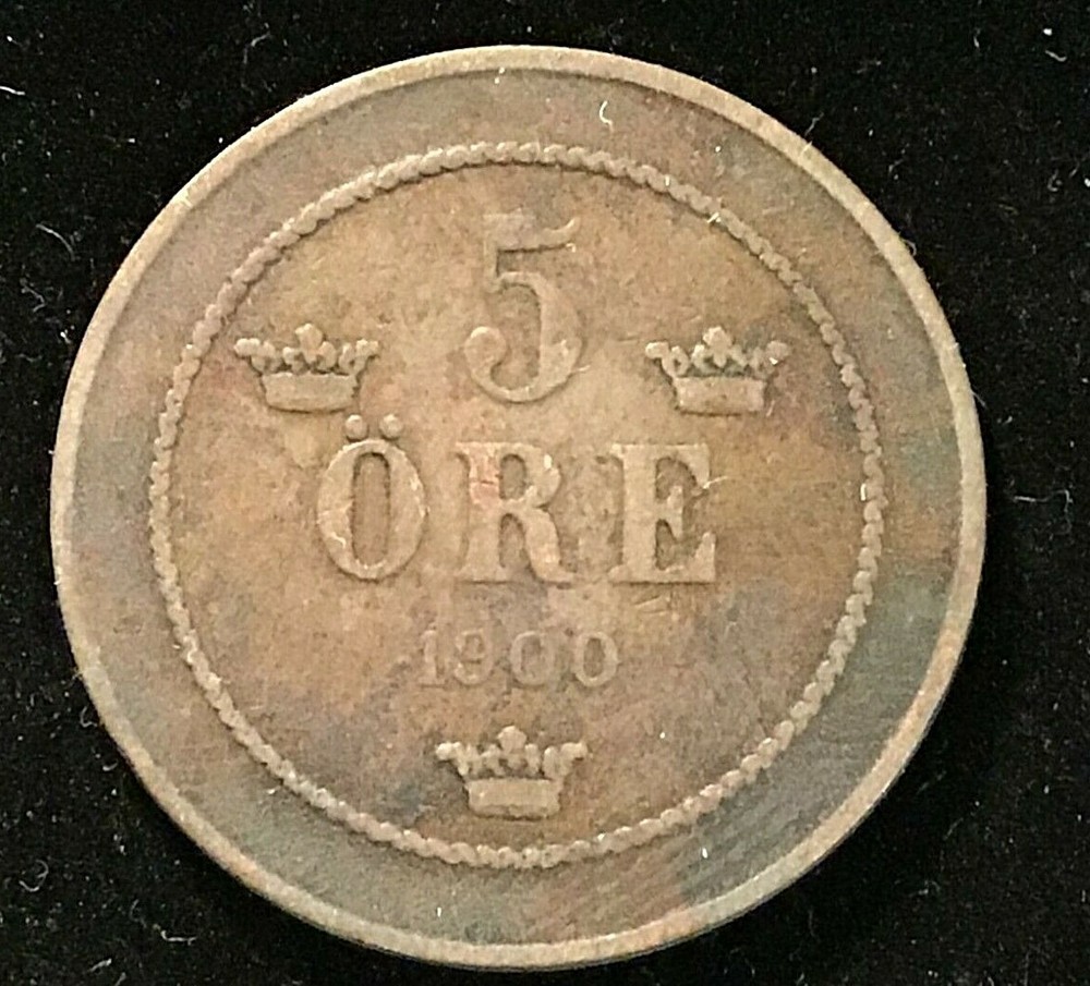 1900 SWEDEN 5 Ore coin EF Plus