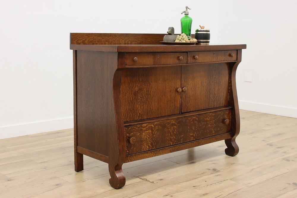 Empire Antique Oak Buffet, Server, Sideboard or Console #57126