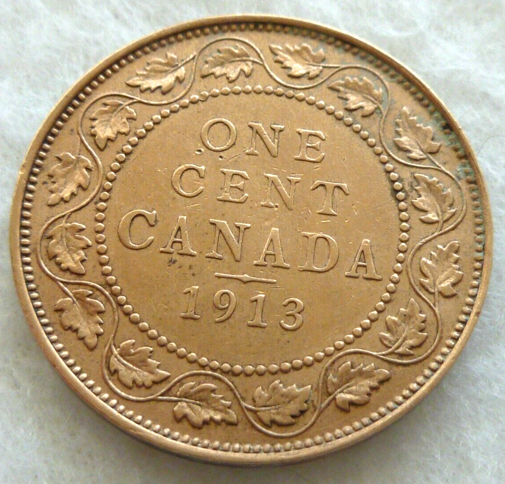 1913 Canada One Cent George V KM21 F/VF