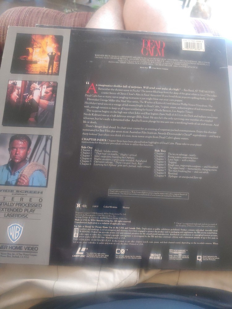 Dead Calm Laserdisc R Very Good Condition