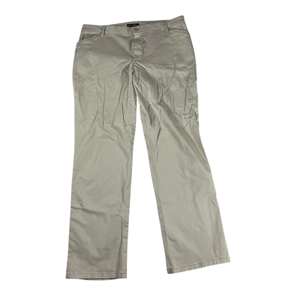 Lee Women's Straight Leg Mid Rise Pants Khaki Size 16 Medium