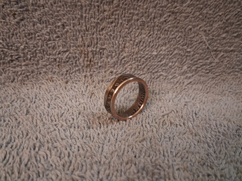 1993 Washington Quarters, coin ring, size 7