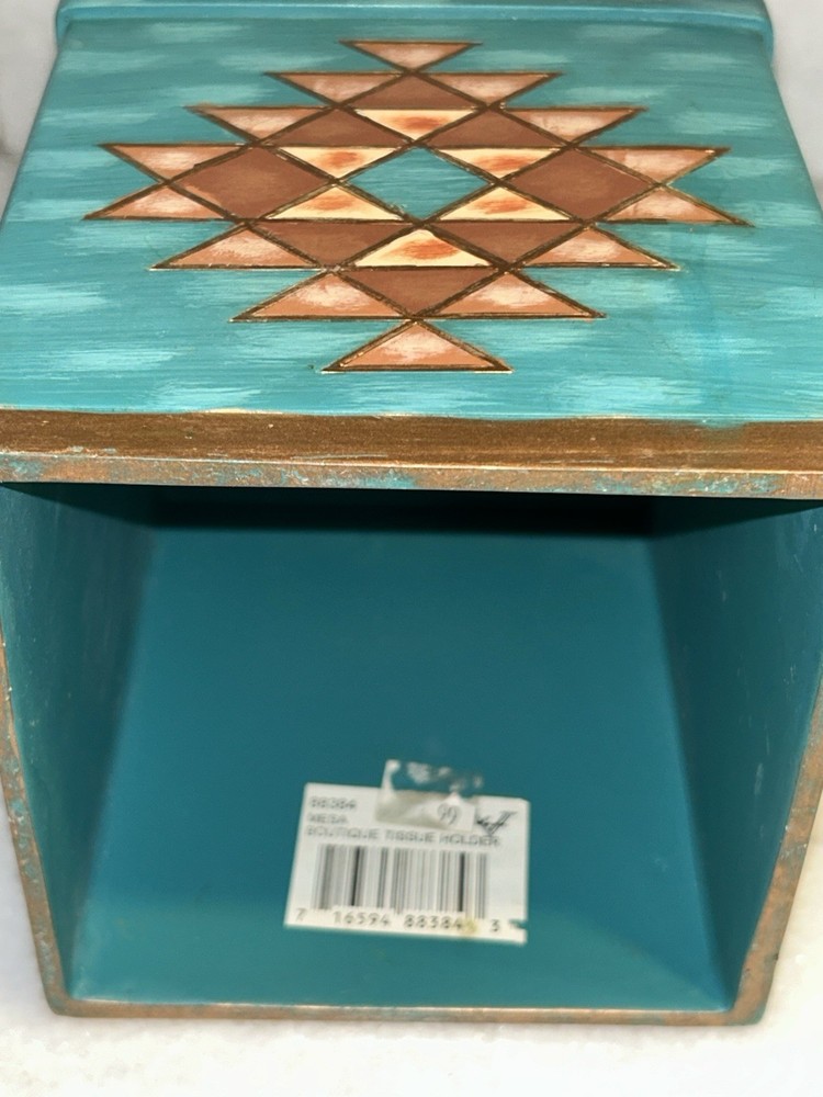 MESA NATIVE AMERICAN TISSUE BOX COVER CERAMIC COLORFUL