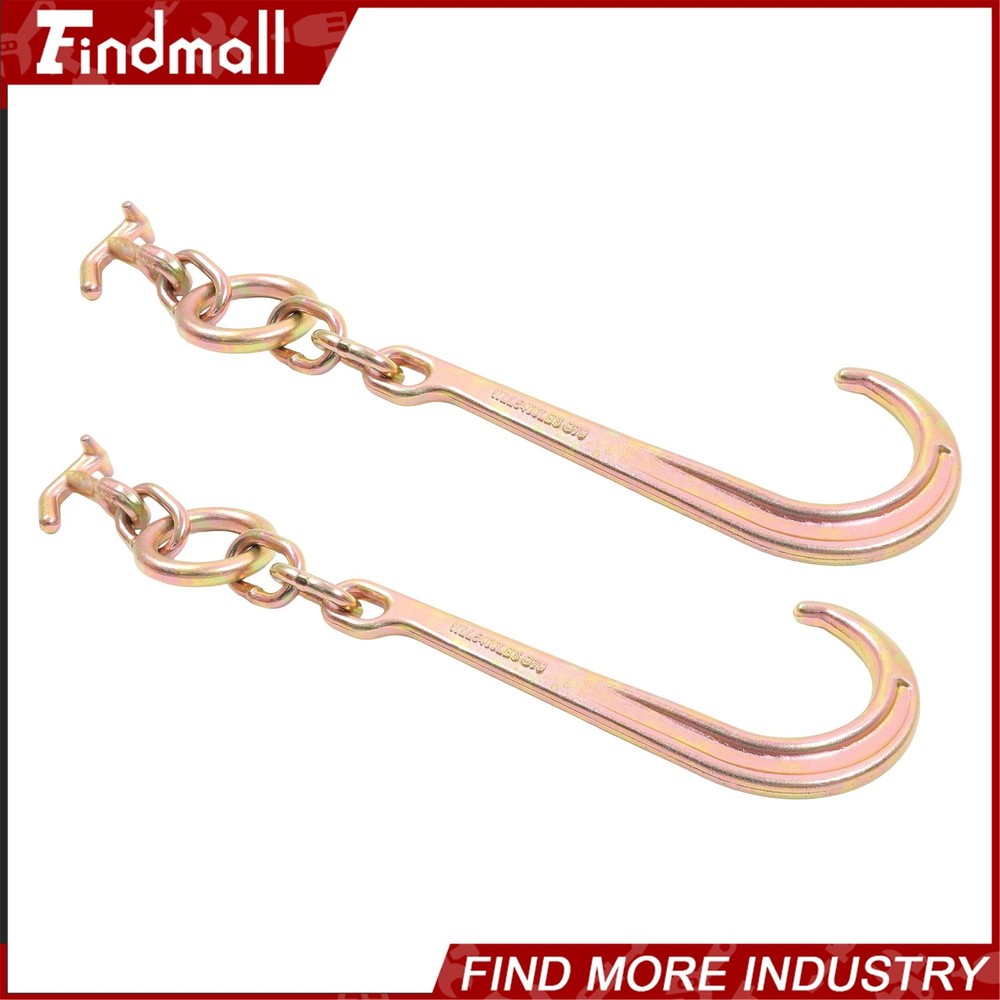 Findmall 2 Pack 15" J Hooks with TJ Hook G70 5400Lbs WLL Roll Back Clevis