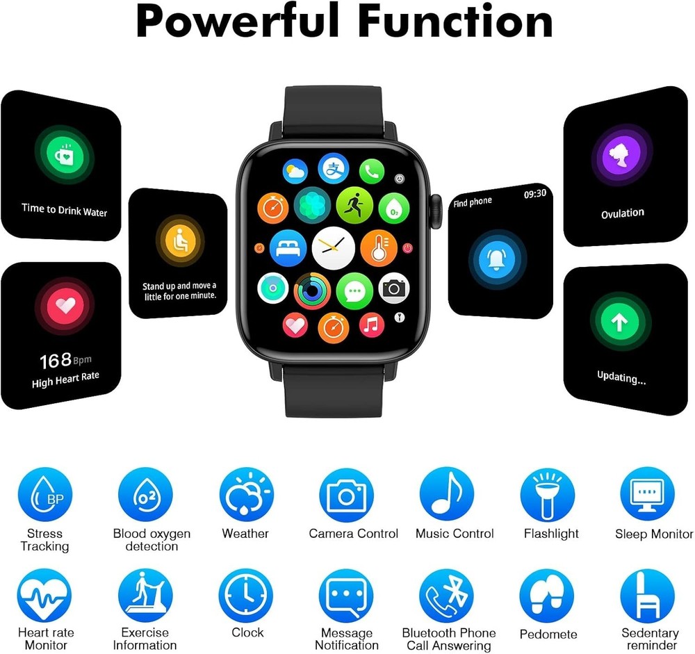 Smart Watch for Android iPhone, 1.9" Fitness Tracker with Answer/Make Calls