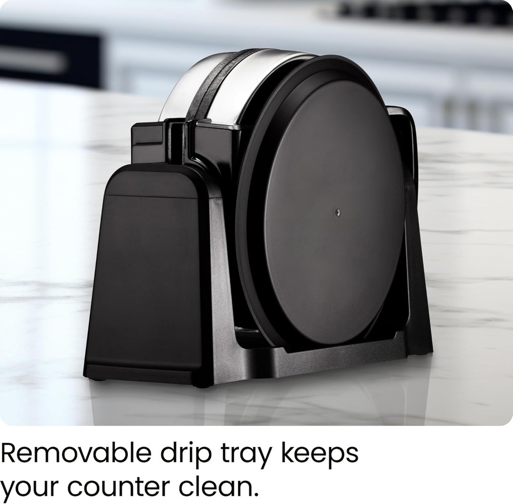 Mess-Free Waffles: 180° Rotating Non-Stick Waffle Iron with Adjustable Timer