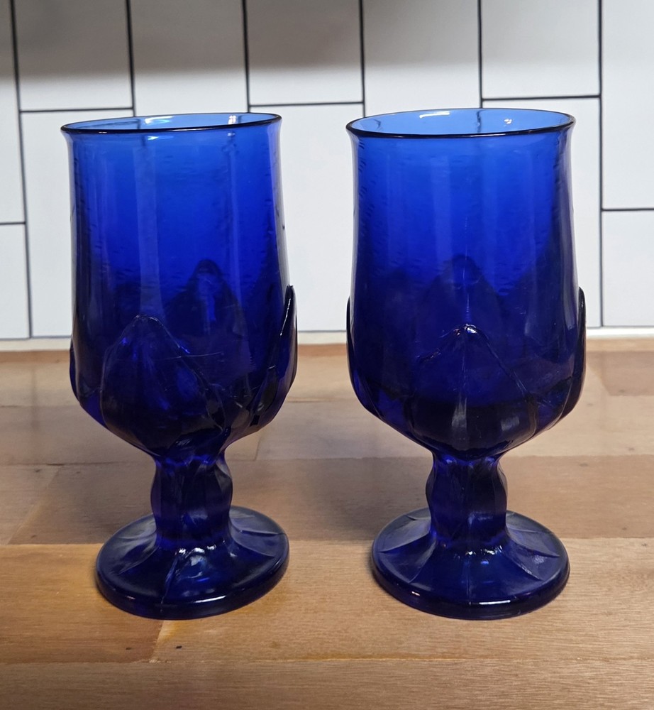 2 Piece Vintage Cobalt Blue Glasses