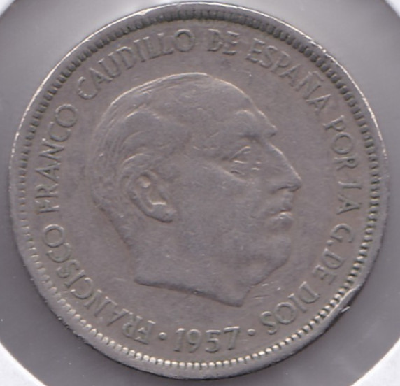 1957 Spain 5 Pesetas L5