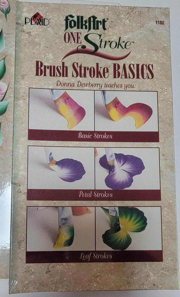 Folk Art One Stroke~ Basic, Petals, & Leaf Strokes~ Donna Dewberry ~VHS Tape~NEW