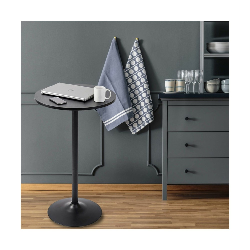 Pearington Santina 2 Pack Round Bar and Pub Table, Black 2-Pack