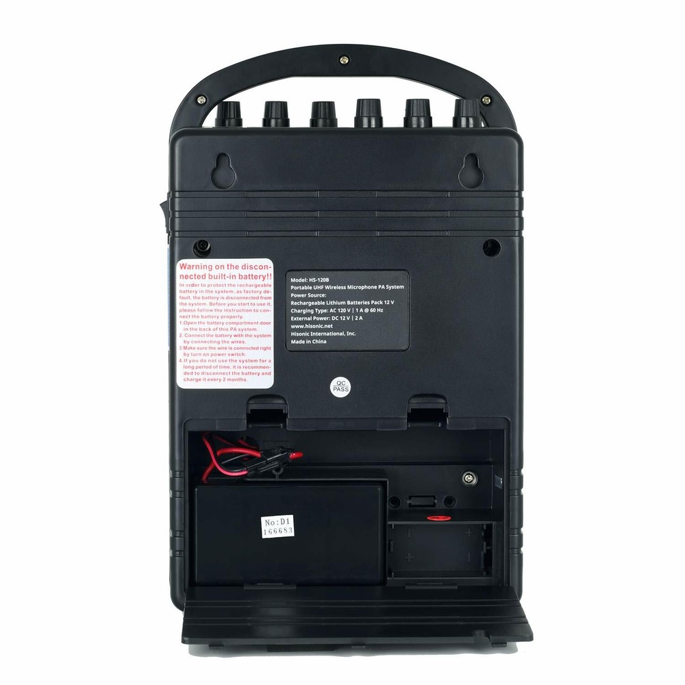 Hisonic HS120B Portable Speaker System with Wireless Microphones