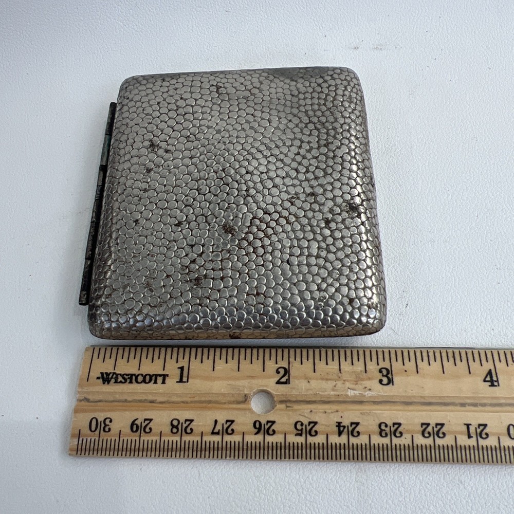Vintage German silver plated Shagreen textured cigarette case
