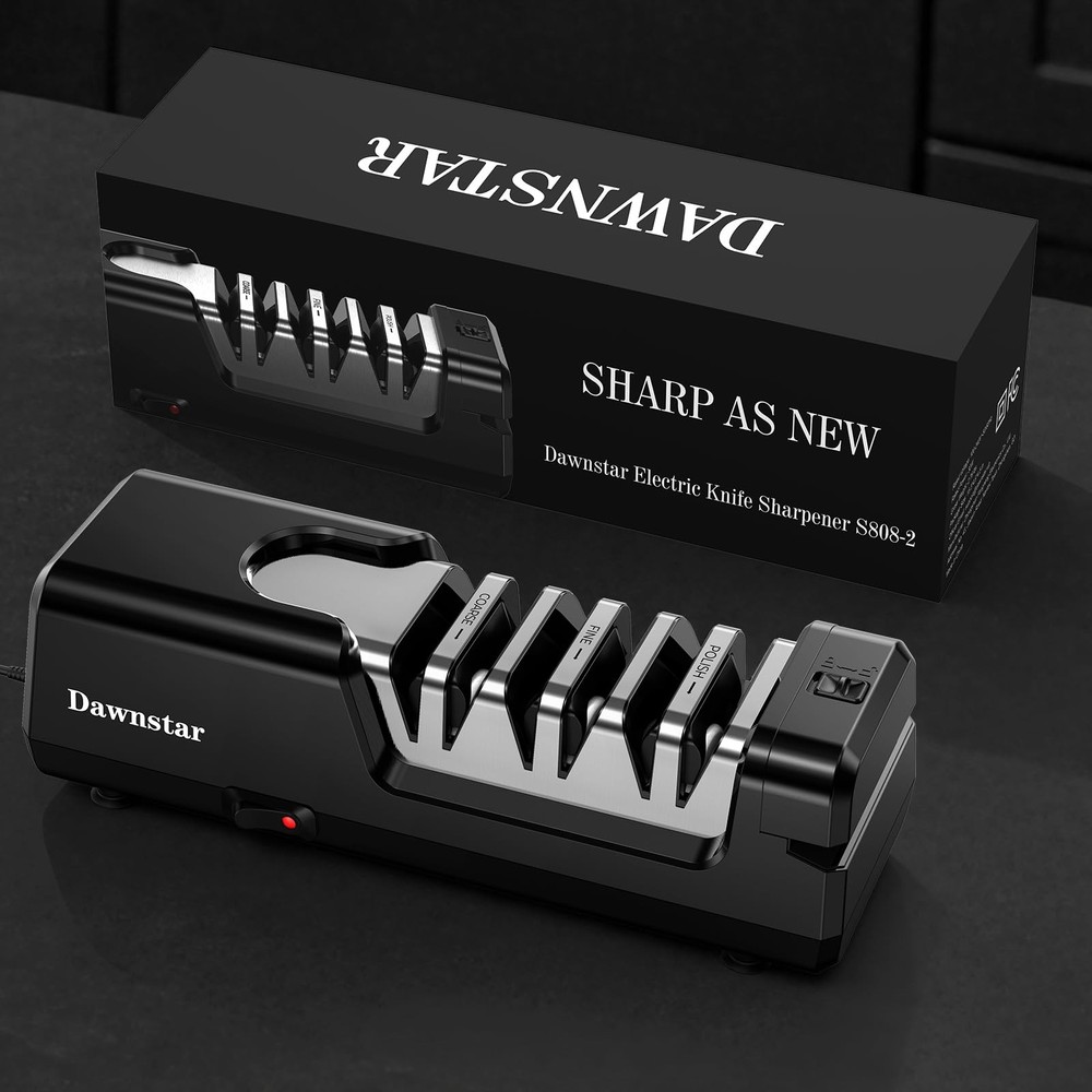 Electric Knife Sharpener, Precise 20° Diamond Knife Sharpener for Kitchen Kni...