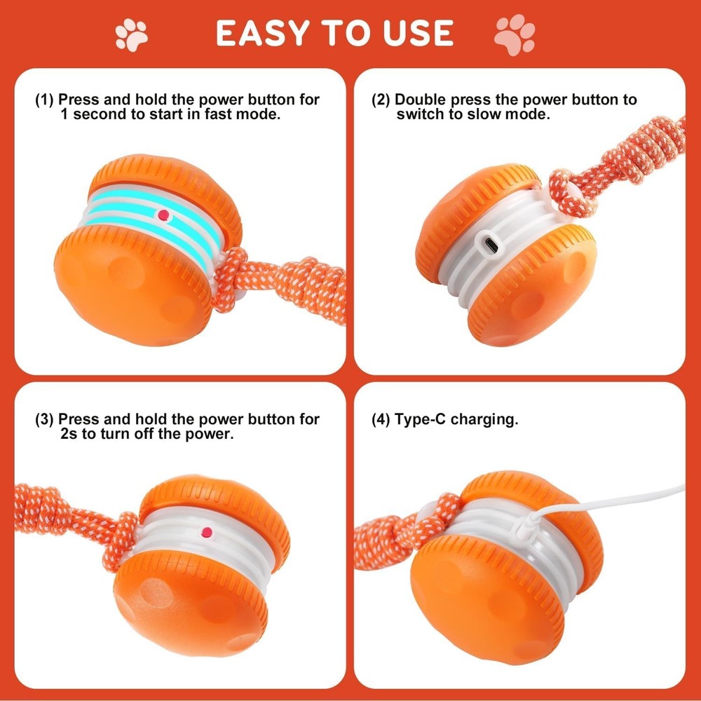 Interactive Dog Toys, Random Path Electric Automatic Moving and Rolling Dogs ...