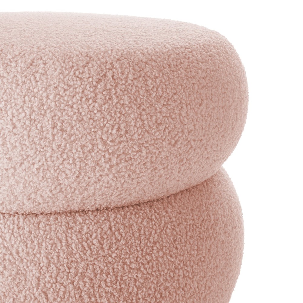 Boucle Cloud Storage Ottoman, Blush