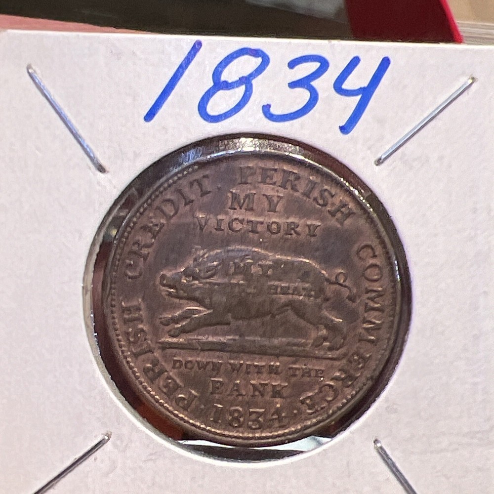 1834 Running Boar Hard Times Token