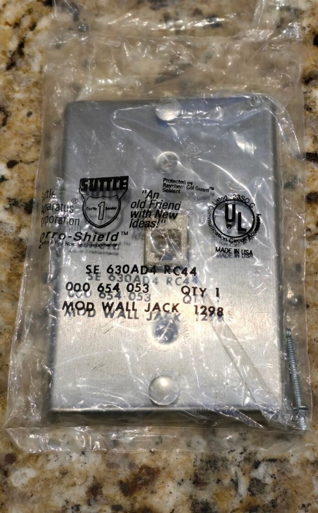 Suttle Modular Telephone Jack "METAL" Wall Phone Plate Surface Mount 1298