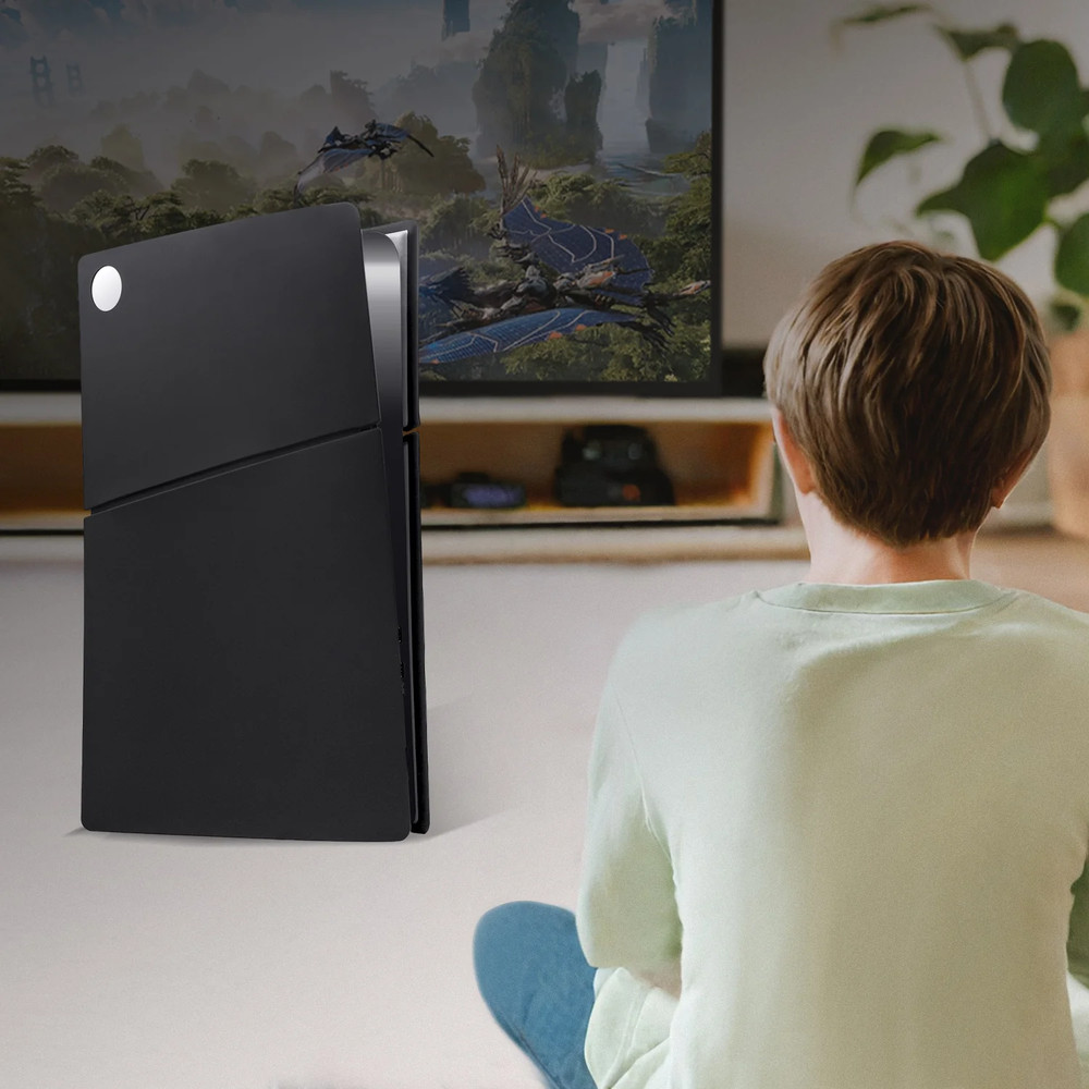 Dustproof Silicone Protective Case Cover for PS5 Slim Digital Edition-Black