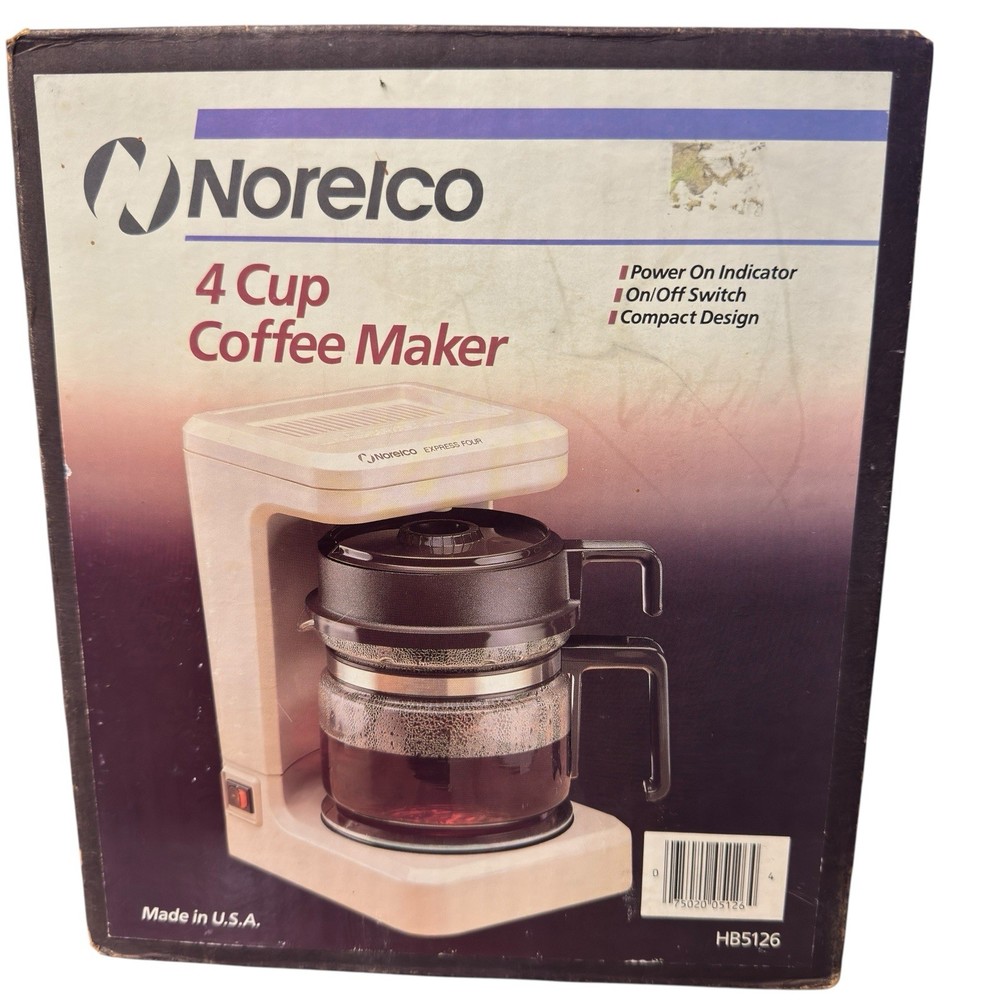 Vintage Norelco Express Coffee Maker 4 Cup Automatic Drip Compact HB 5122