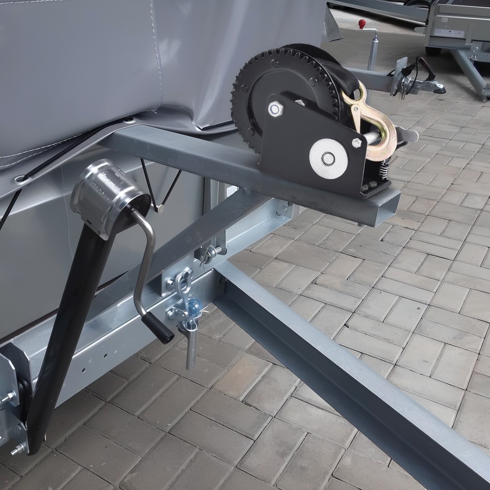 2000lbs Hand Winch Heavy Duty Hand Crank 23ft Polyester Strap for Boat/ATV