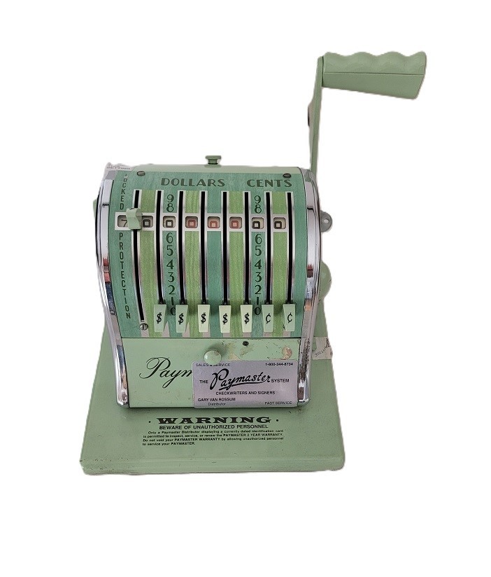 Paymaster Check Writing Machine - Series 8000 W/O KEY    23