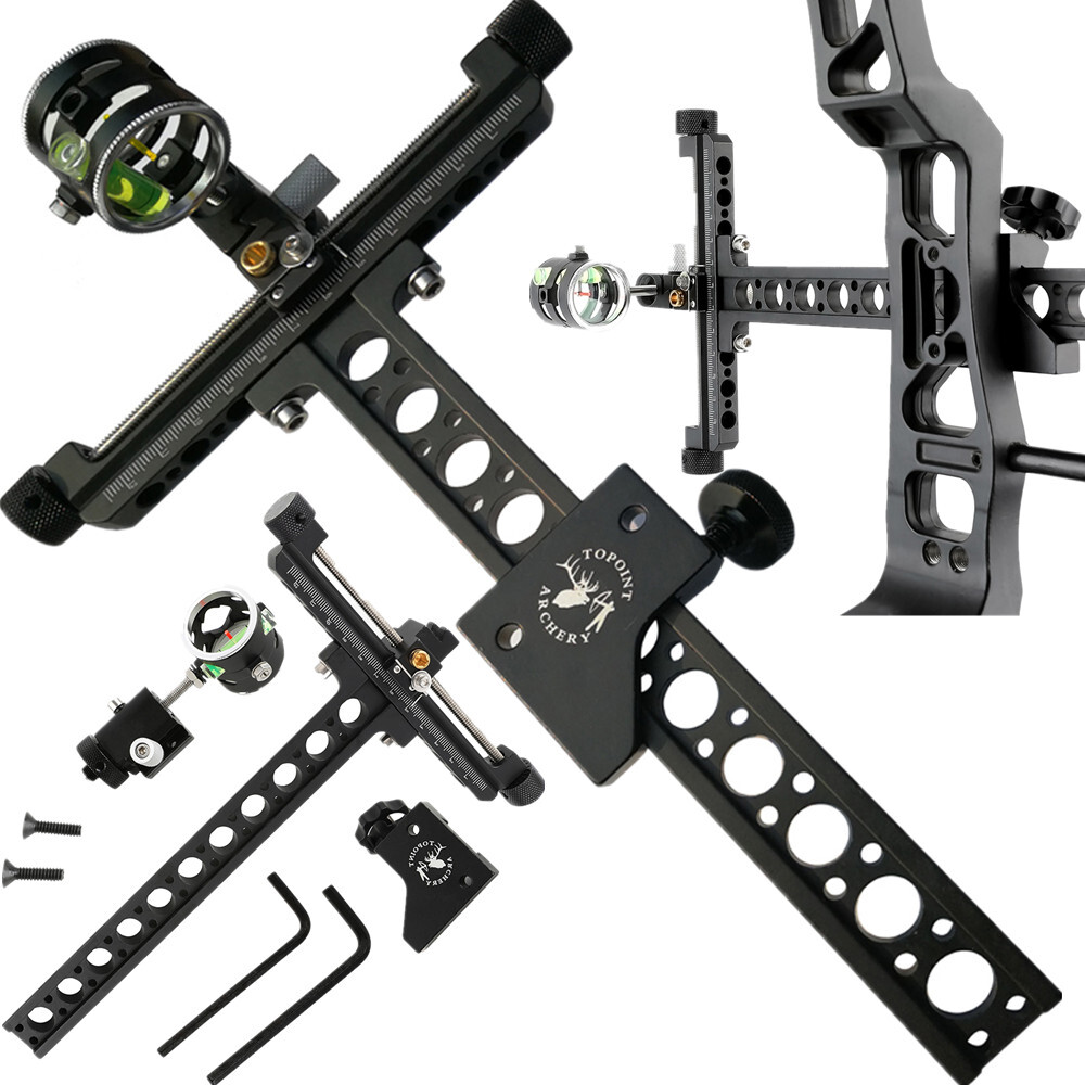 4X Lens Sight Archery Compound Bow 1 Pin 0.059" Micro Adjust Aluminum Shooting