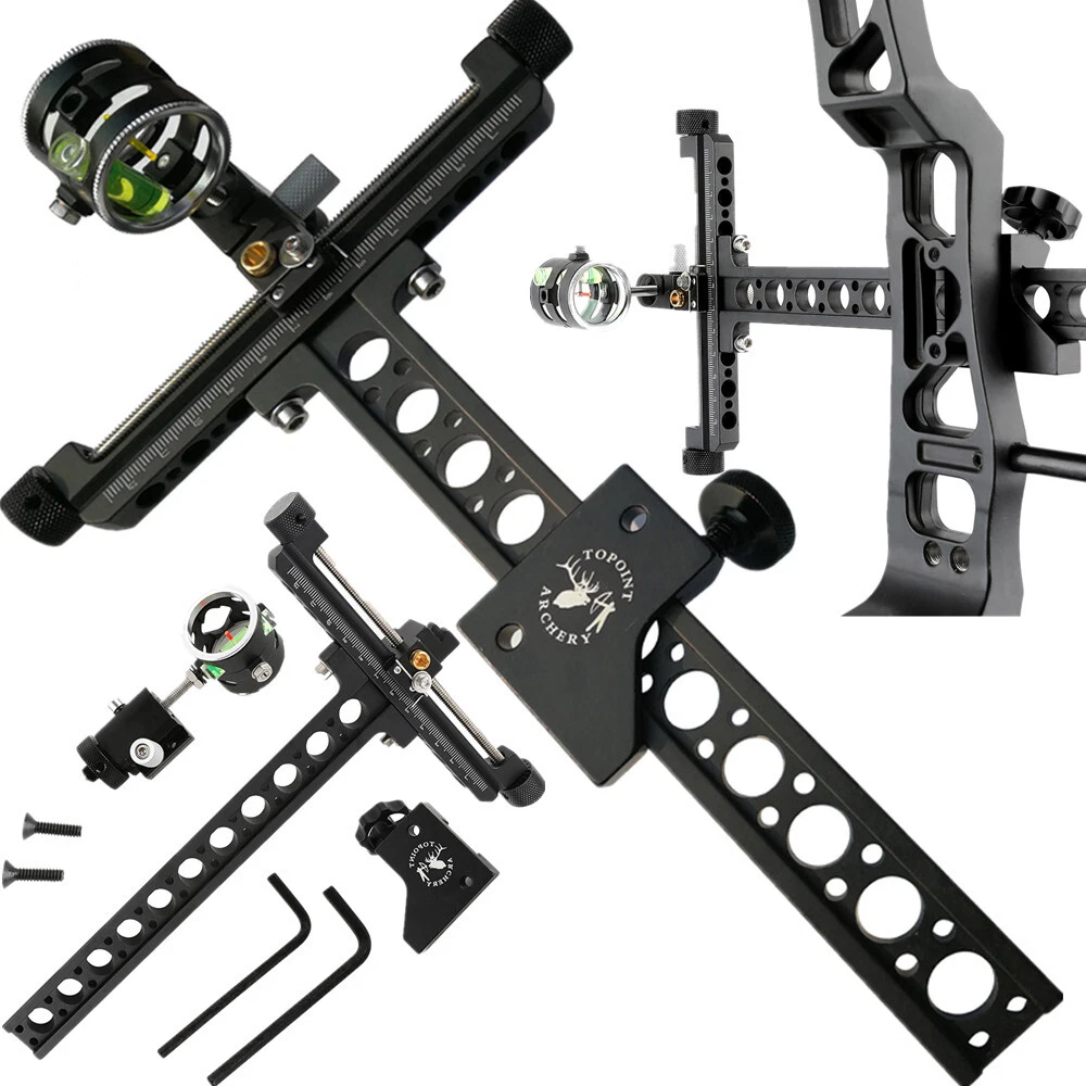 4X Lens Sight Archery Compound Bow 1 Pin 0.059" Micro Adjust Aluminum Shooting