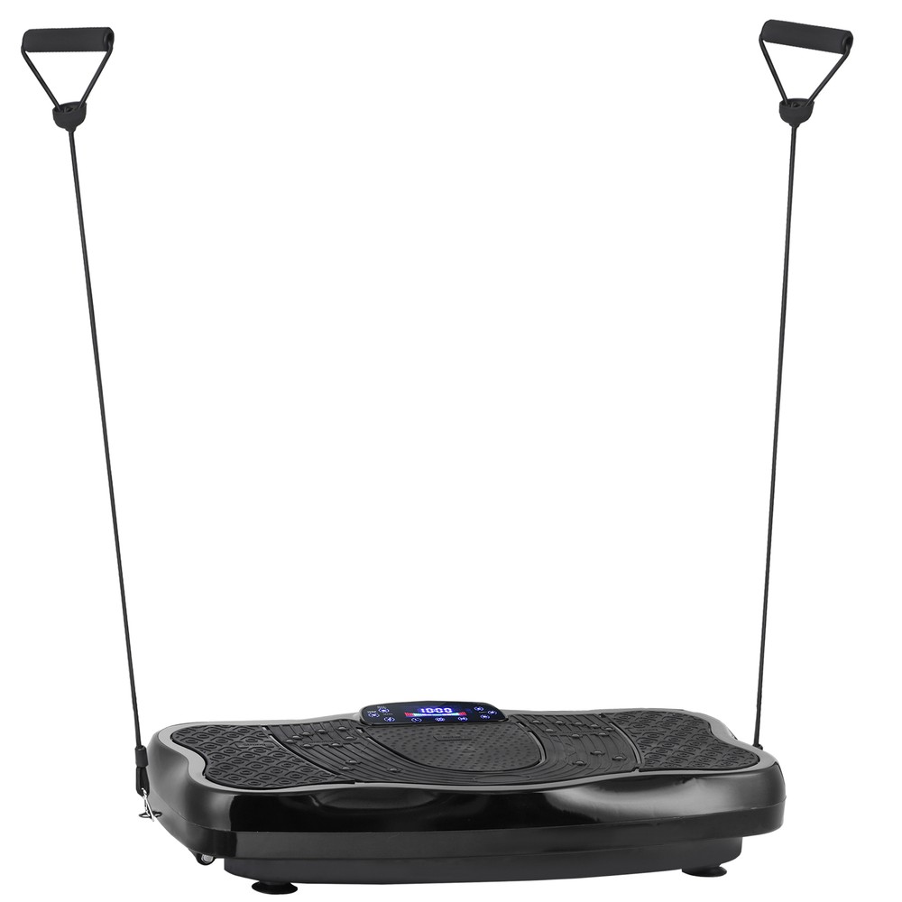 Waver Vibration Plate Exercise Machine Full Body w/Loop Bands for Training Black