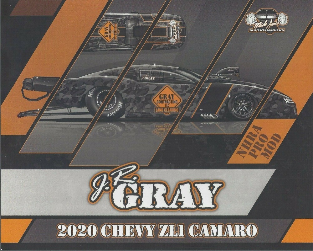 2021 J.R. GRAY "GRAY CONTRACTING" NHRA PRO MOD HANDOUT / POSTCARD