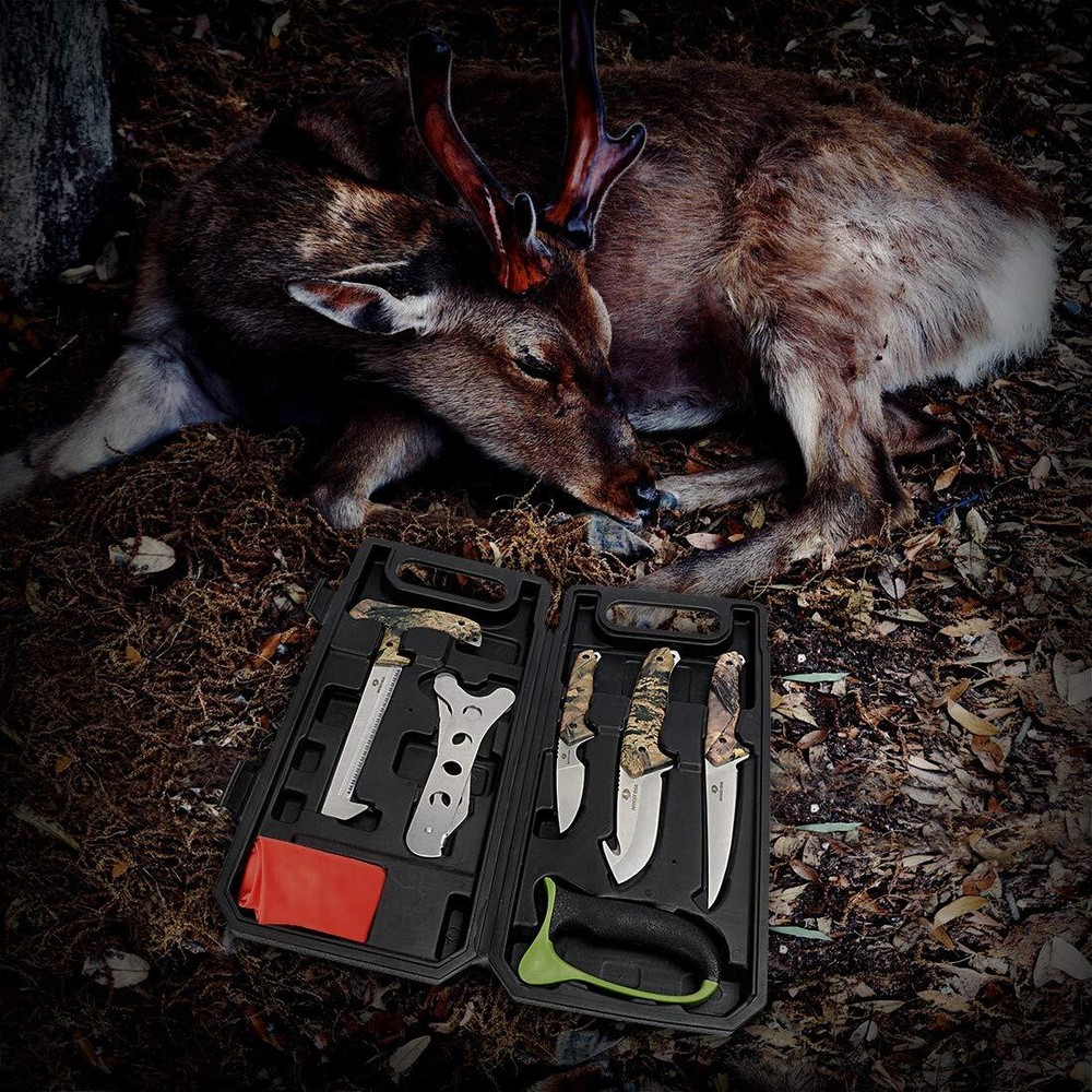 Hunting Field Dressing Kit - Portable Butcher Game Processor Set (8-piece)