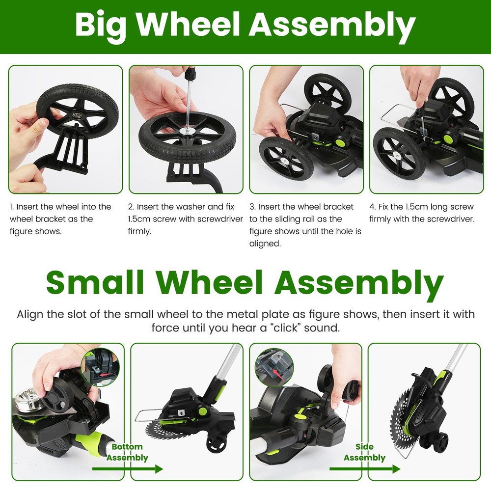 Cordless Electric Brushless Cutter Lawn Edger Grass String Trimmer