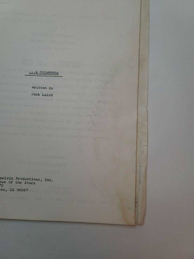 ...& CUCAMONGA / Jack Laird Unproduced One-Hour Television Series