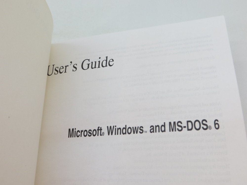 MICROSOFT WINDOWS & MS-DOS 6 User's Guide 1993 computer book vtg