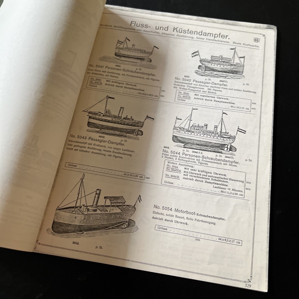 German MARKLIN Model Ships Catalog Copy
